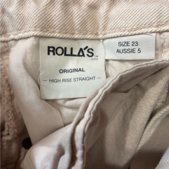 ROLLA'S High Rise Straight Jeans Cream - Picture 6 of 8